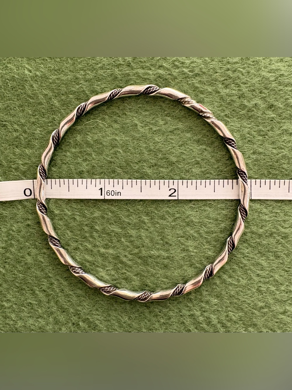 Set of 3 Sterling Silver Twist Design Bangle Bracelets - Picture 3 of 5